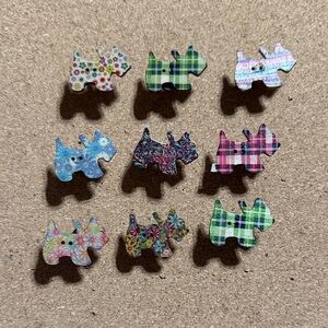 Assorted Patterned Dog-Shaped Pushpins  - Multicolor